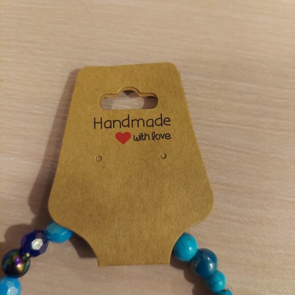 Shades of Blue Handcrafted Beaded Bracelet- SOLD OUT - Picture 2 of 3